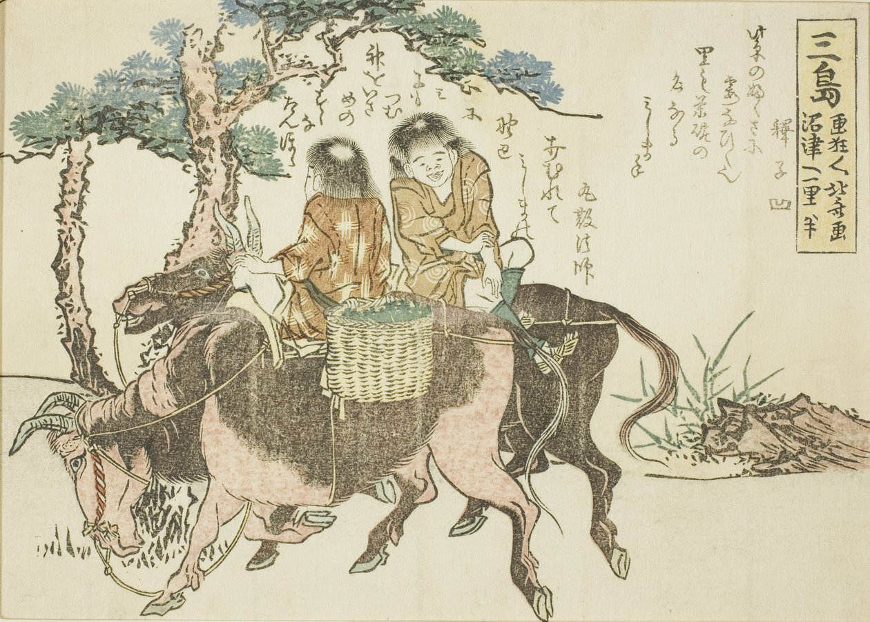 Mishima, z serii bez tytułu pięćdziesięciu trzech stacji Tokaido autorstwa Katsushika Hokusai