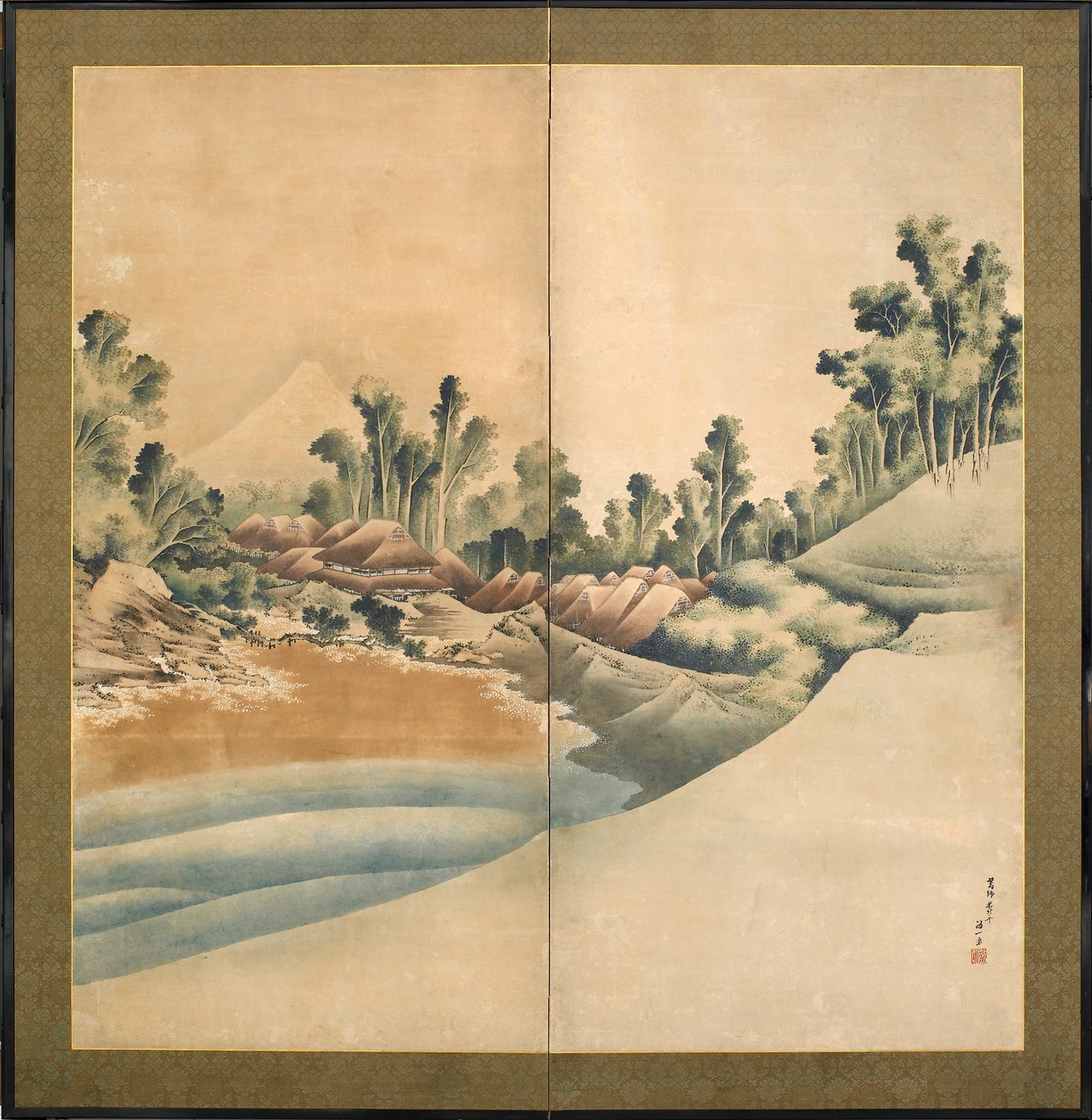 Góra Fuji i Enoshima, okres Edo, ok. 1825 (atrament i kolor na papierze) autorstwa Katsushika Hokusai
