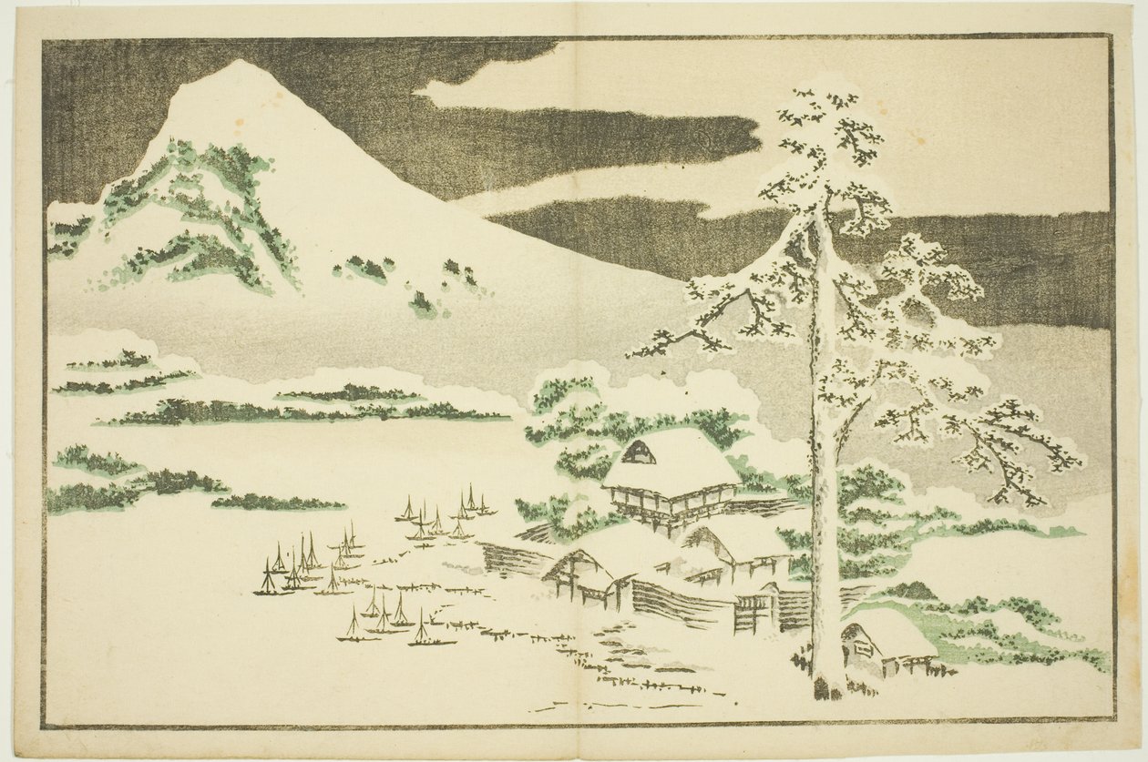 Góra Fuji zimą, z Księgi obrazkowej realistycznych obrazów Hokusaia (Hokusai shashin gafu) autorstwa Katsushika Hokusai