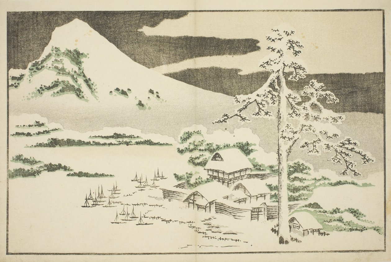 Góra Fuji zimą, z Księgi obrazkowej realistycznych obrazów Hokusai autorstwa Katsushika Hokusai