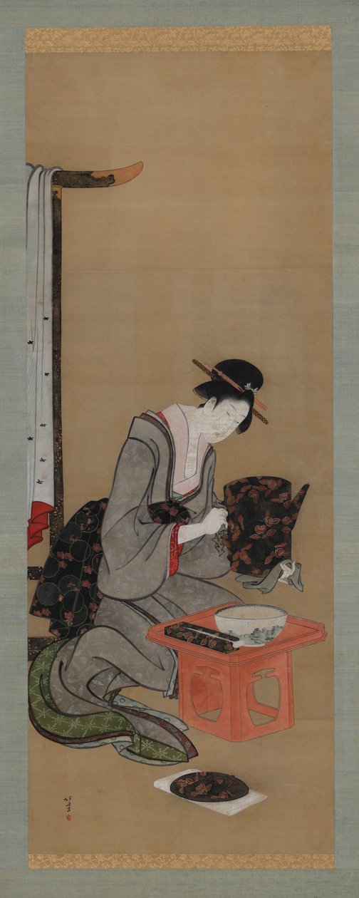 Noworoczny Custom: Makijaż w Nowy Rok Poranek, okres Edo, ok. godz. 1806-1811. autorstwa Katsushika Hokusai