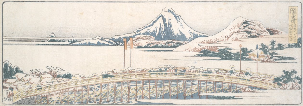 Okazaki, z serii Pięćdziesiąt trzy posty wiosennych przyjemności autorstwa Katsushika Hokusai