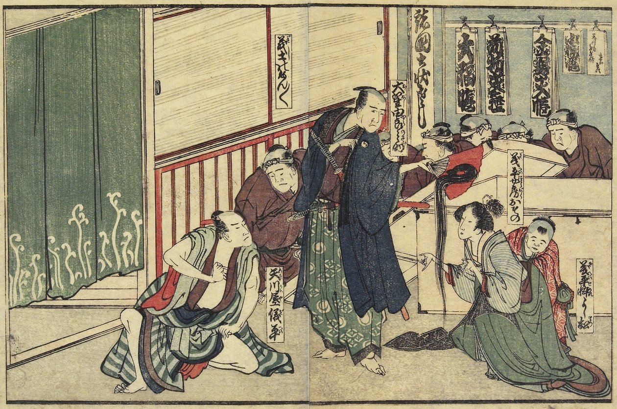 Osono oferuje swoje włosy autorstwa Katsushika Hokusai