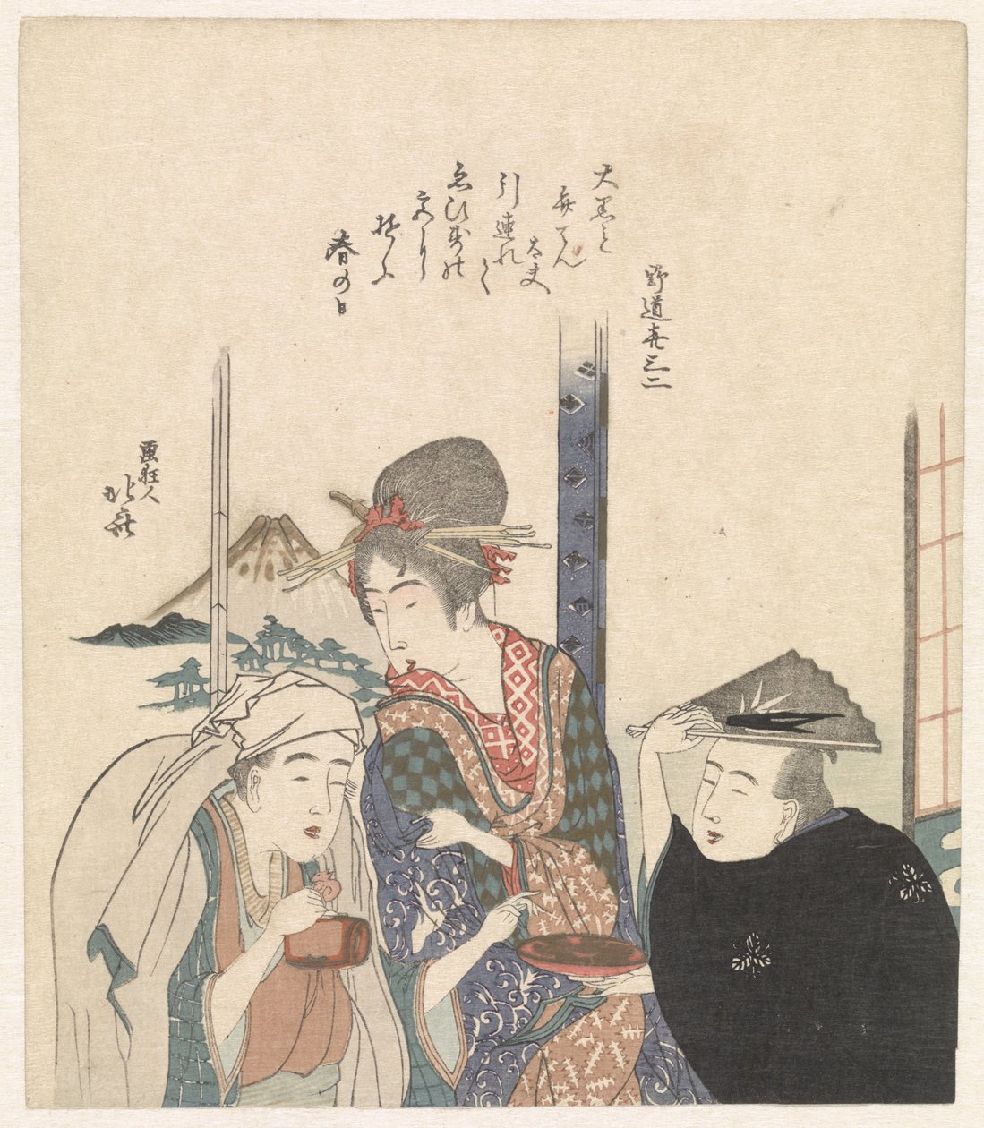 Parodia bogów Daikoku i Benten autorstwa Katsushika Hokusai