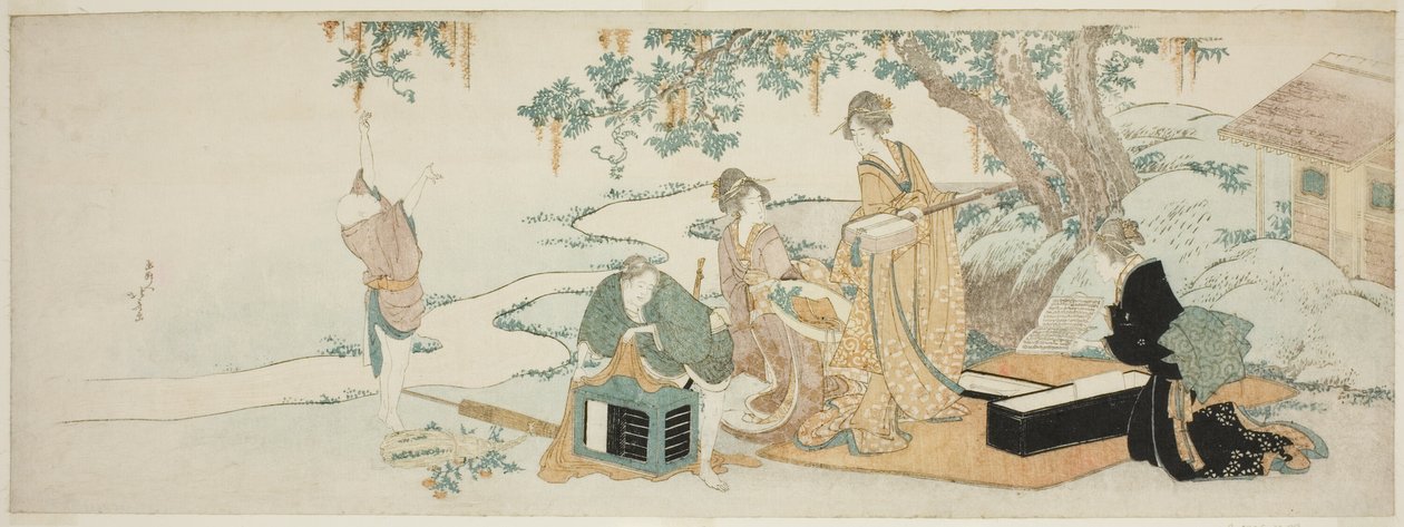 Impreza piknikowa autorstwa Katsushika Hokusai