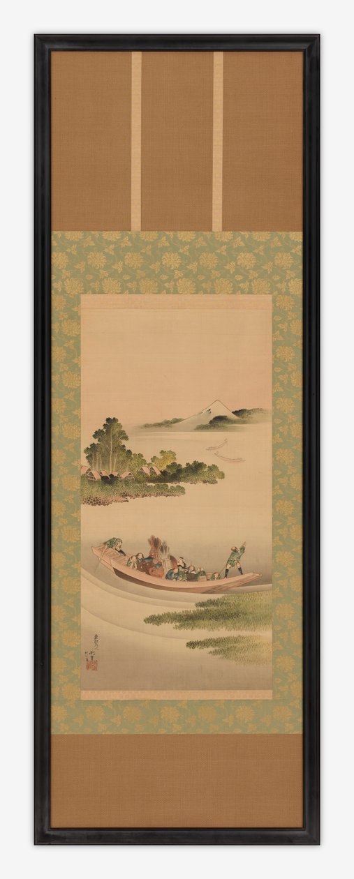 Krajobraz rzeczny: prom i góra Fuji, okres Edo, 1842. autorstwa Katsushika Hokusai
