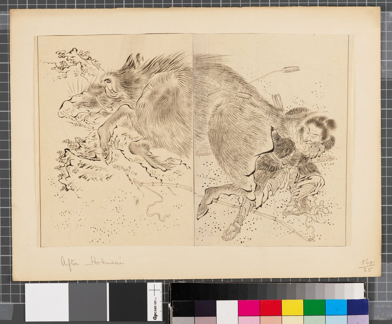 Sceny z wojny między Japonią a Koreą, koniec XVIII - pierwsza połowa XIX wieku (tusz i płótno na papierze) autorstwa Katsushika Hokusai
