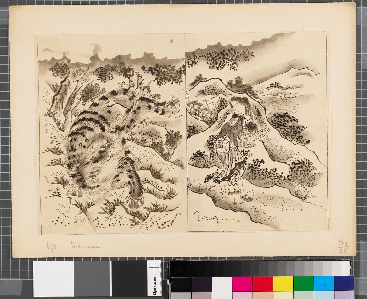 Sceny z wojny między Japonią a Koreą, koniec XVIII - pierwsza połowa XIX wieku (tusz i płótno na papierze) autorstwa Katsushika Hokusai