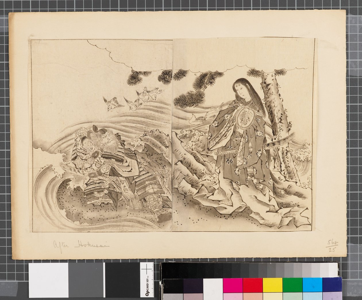 Sceny z wojny między Japonią a Koreą, koniec XVIII - pierwsza połowa XIX wieku (tusz i płótno na papierze) autorstwa Katsushika Hokusai