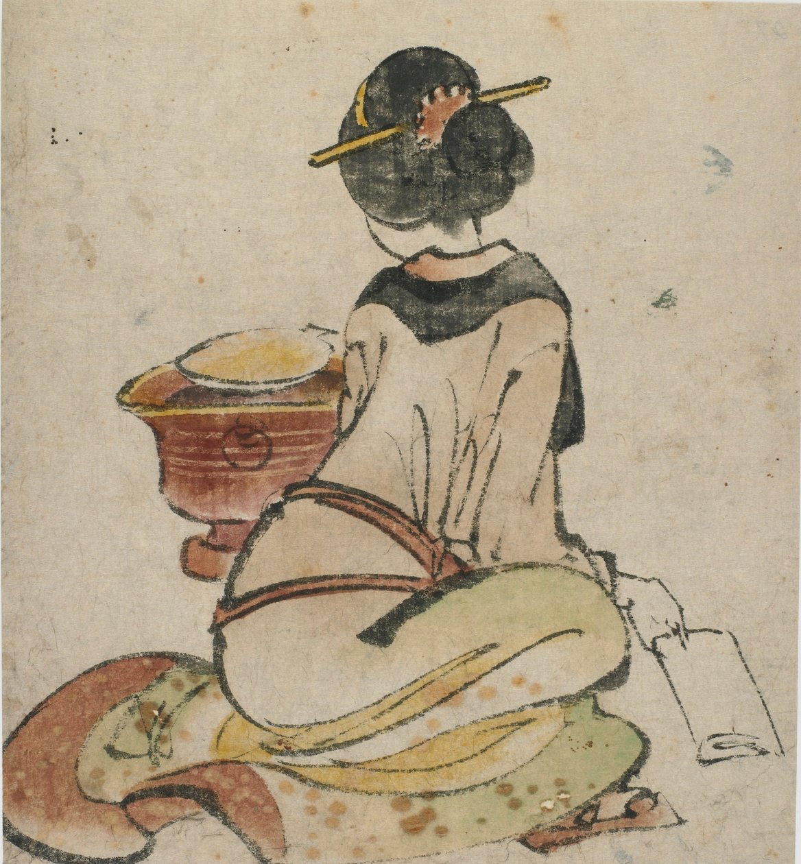 Siedząca postać kobiety, koniec XVIII-początek XIX wieku. autorstwa Katsushika Hokusai
