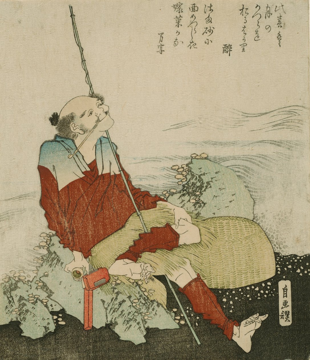 Autoportret jako rybak autorstwa Katsushika Hokusai