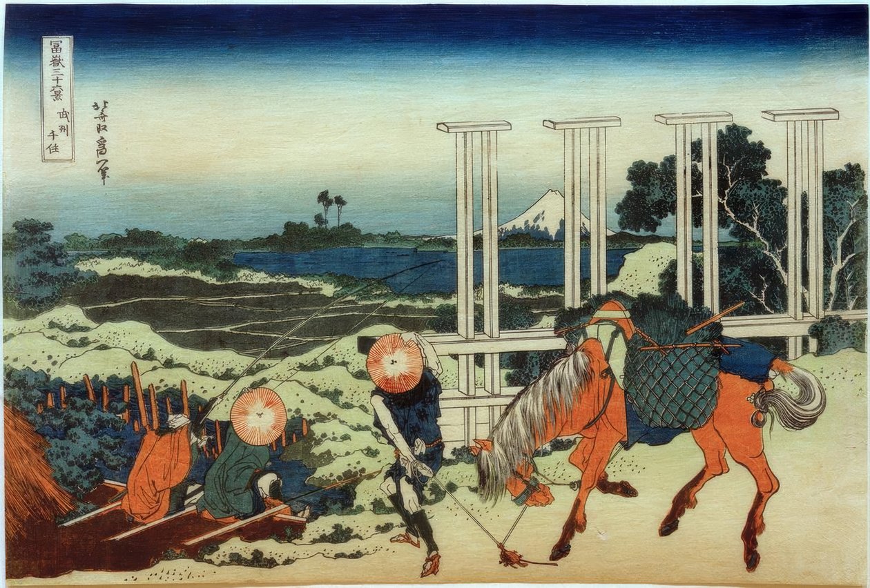 Senju w prowincji Musashi autorstwa Katsushika Hokusai