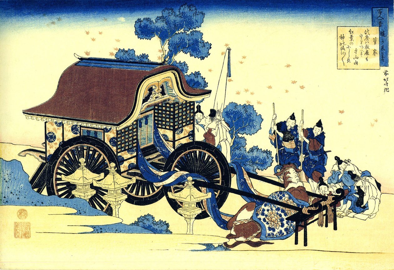 Serie de cent poems de cent poetes: „Sugawara no Michizane” Estampe de Katsushika Hokusai (1760-1849) (ecole ukiyo-e) vers 1830 State Hermitage Saint Petersbourg autorstwa Katsushika Hokusai