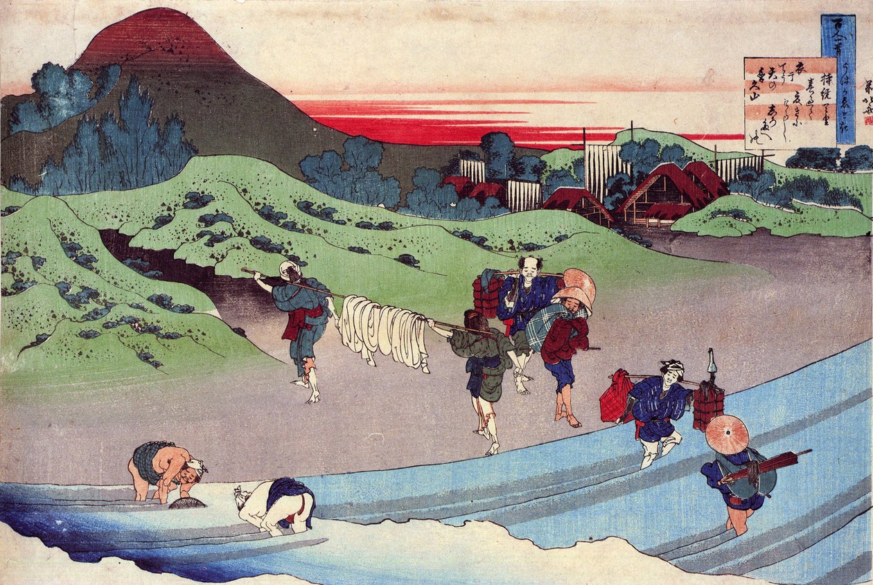 ""Seria stu wierszy stu poetów: ""Jito Tenno""" Rycina Katsushika Hokusai (1760-1849) (szkoła ukiyo-e) ok. 1830 Państwowy Ermitaż Sankt Petersburg Rosja autorstwa Katsushika Hokusai