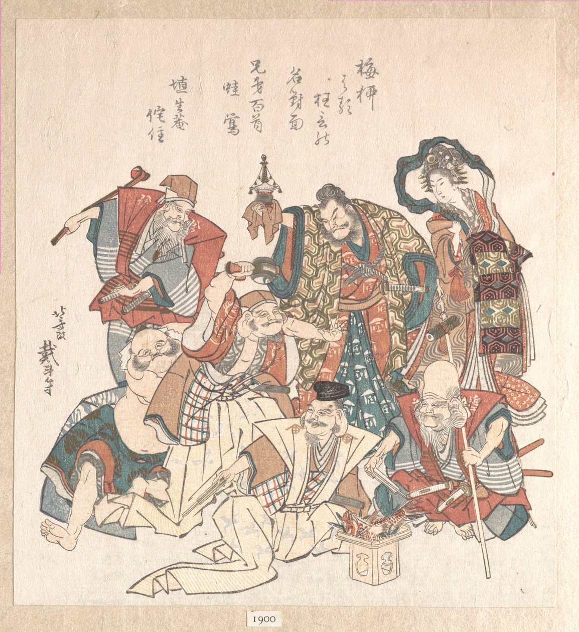 Siedmiu bogów szczęścia autorstwa Katsushika Hokusai