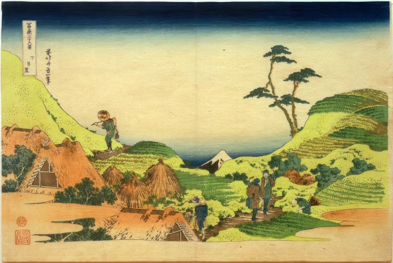 Shimomeguro autorstwa Katsushika Hokusai