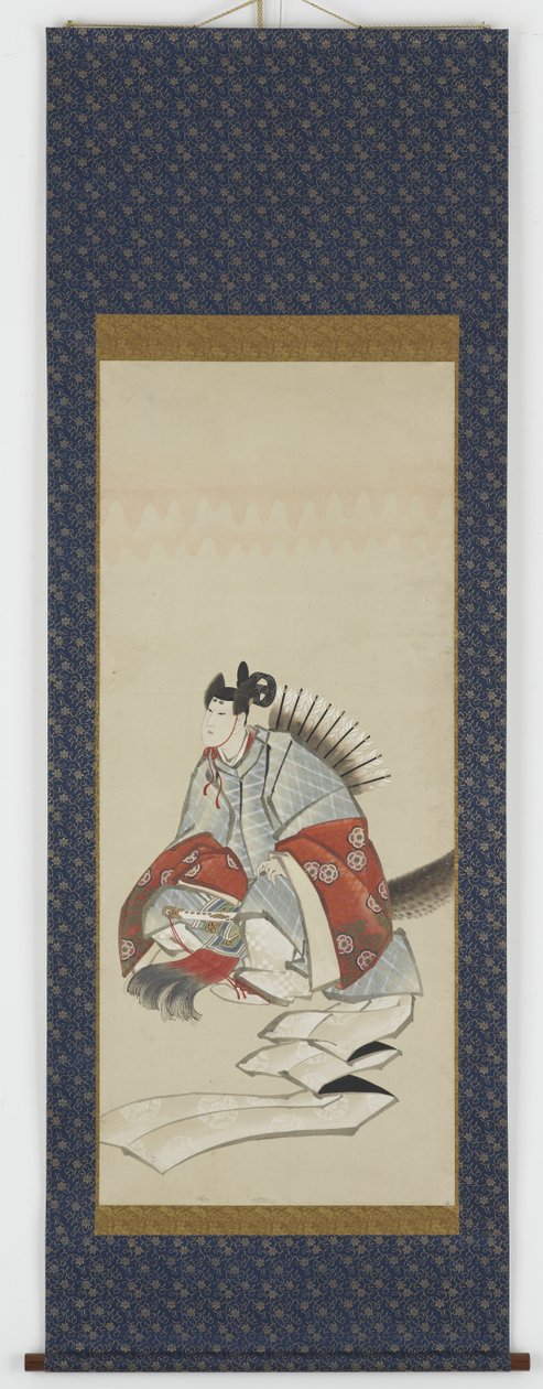 Six Immortals of Poetry: Ariwara no Narihara, ok. 1806-08 (tusz i kolor na papierze) autorstwa Katsushika Hokusai