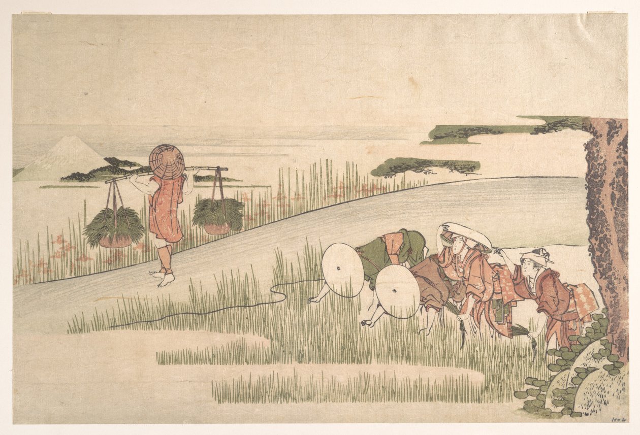 Wiosna na polach ryżowych autorstwa Katsushika Hokusai