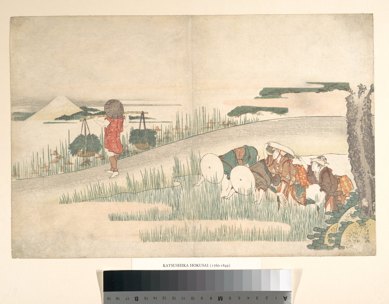 Wiosna na polach ryżowych autorstwa Katsushika Hokusai