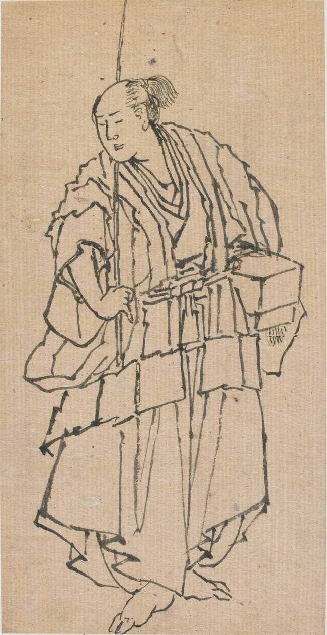 Postać stojąca mężczyzny, koniec XVIII-początek XIX wieku. autorstwa Katsushika Hokusai