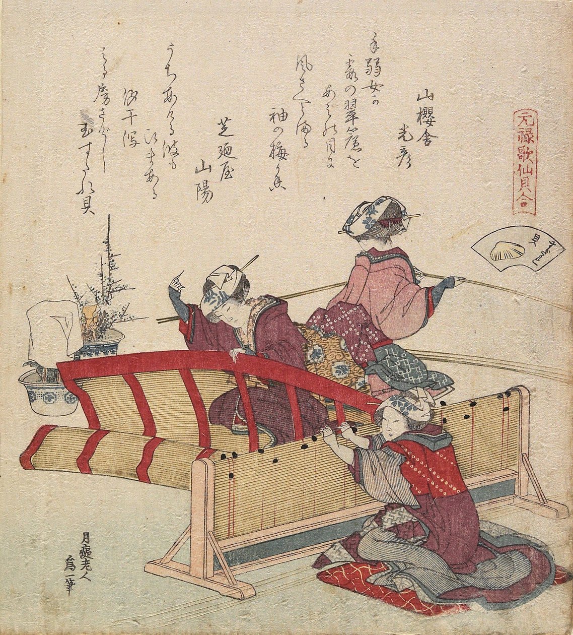 Muszla Sudare, ok. 1828 autorstwa Katsushika Hokusai