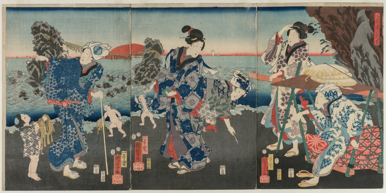 Wschód słońca w zatoce Futami autorstwa Katsushika Hokusai