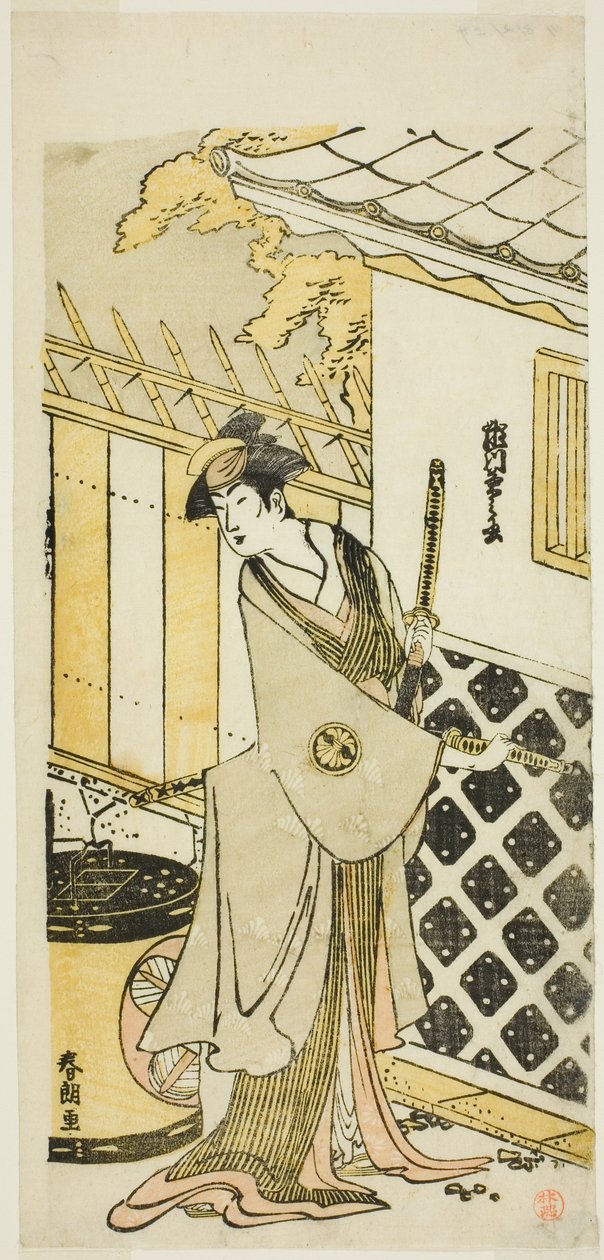 Aktor Segawa Kikunojo III jako kobieta z rodziny samurajów autorstwa Katsushika Hokusai