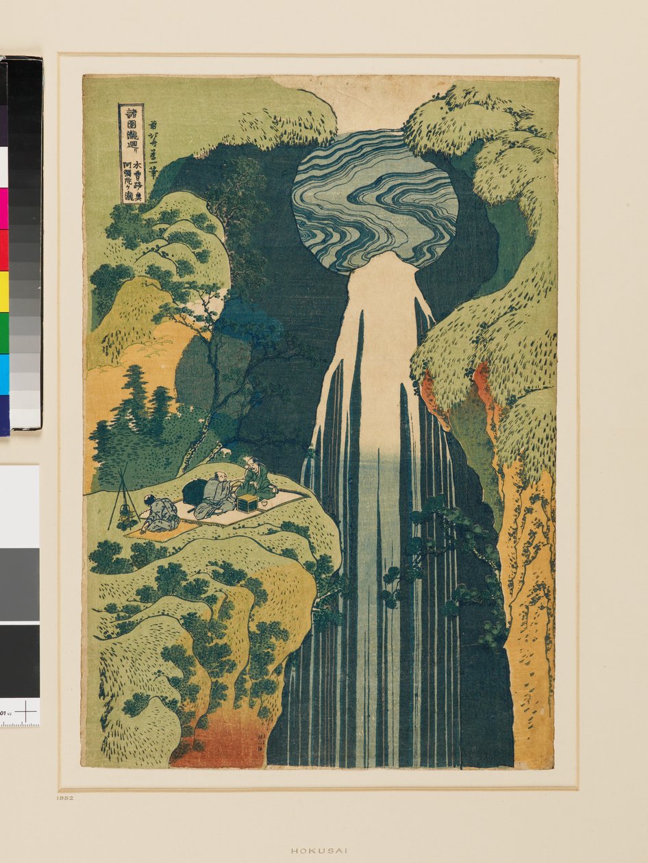 Wodospady Amida, w najdalszych zakątkach Kiso Road autorstwa Katsushika Hokusai