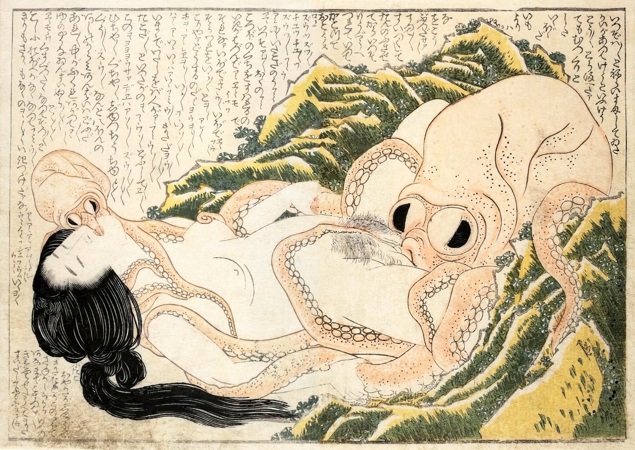 Sen żony rybaka autorstwa Katsushika Hokusai