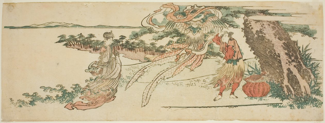 Szata z piór (Hagoromo) autorstwa Katsushika Hokusai