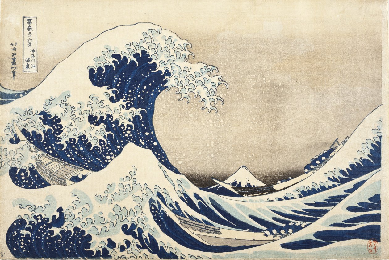 Wielka fala u wybrzeży Kanagawy autorstwa Katsushika Hokusai