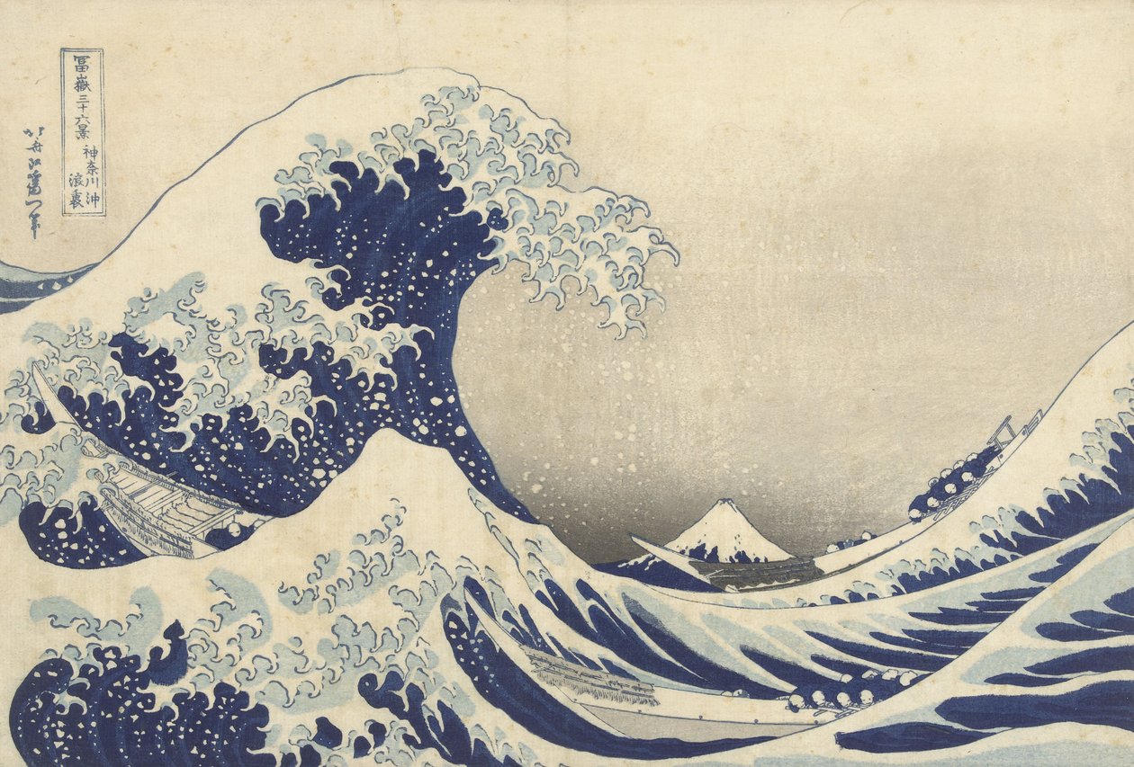 Wielka fala z Kanagawy, ok. 1830 (odbitka drzeworytowa) autorstwa Katsushika Hokusai