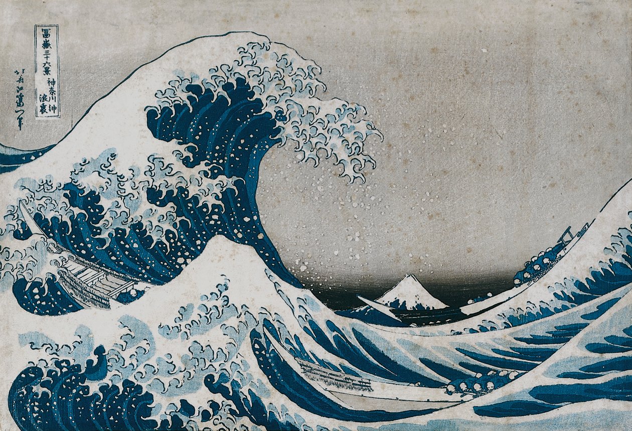 Wielka fala z Kanagawy, z serii „36 widoków na Mt.Fuji” autorstwa Katsushika Hokusai