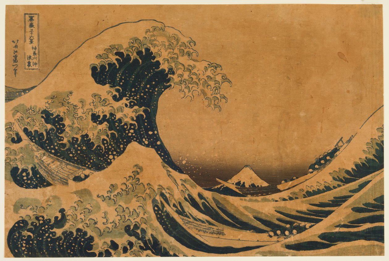 Dolina głębinowej fali w Kanagawa autorstwa Katsushika Hokusai