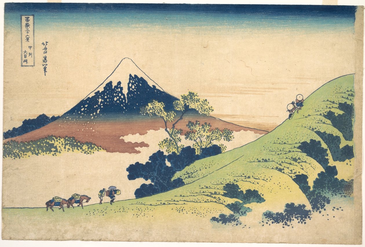 Przełęcz Inume w prowincji Kai (Kōshū Inume tōge), z cyklu „Trzydzieści sześć widoków góry Fuji” (Fugaku sanjūrokkei) autorstwa Katsushika Hokusai