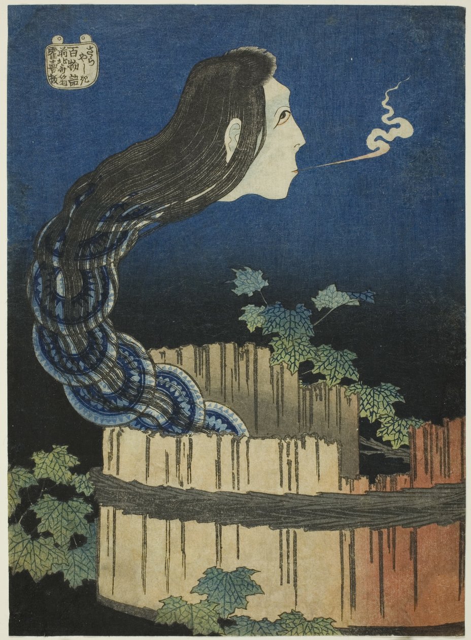 The Mansion of the Plates (Sara yashiki), z serii „Opowieści sto duchów (Hyaku monogatari)” autorstwa Katsushika Hokusai