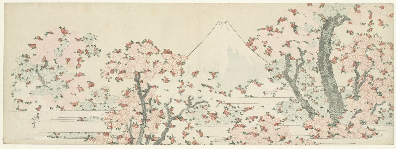 Góra Fuji z wiśniami w rozkwicie autorstwa Katsushika Hokusai