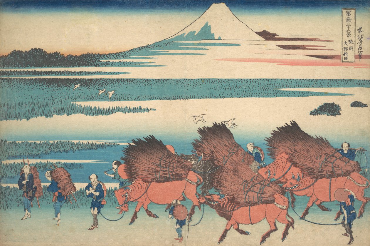 Nowe pola w Ono w prowincji Suruga Sunshu Ono shinden, z cyklu Thir..., ca. 1830-32. autorstwa Katsushika Hokusai