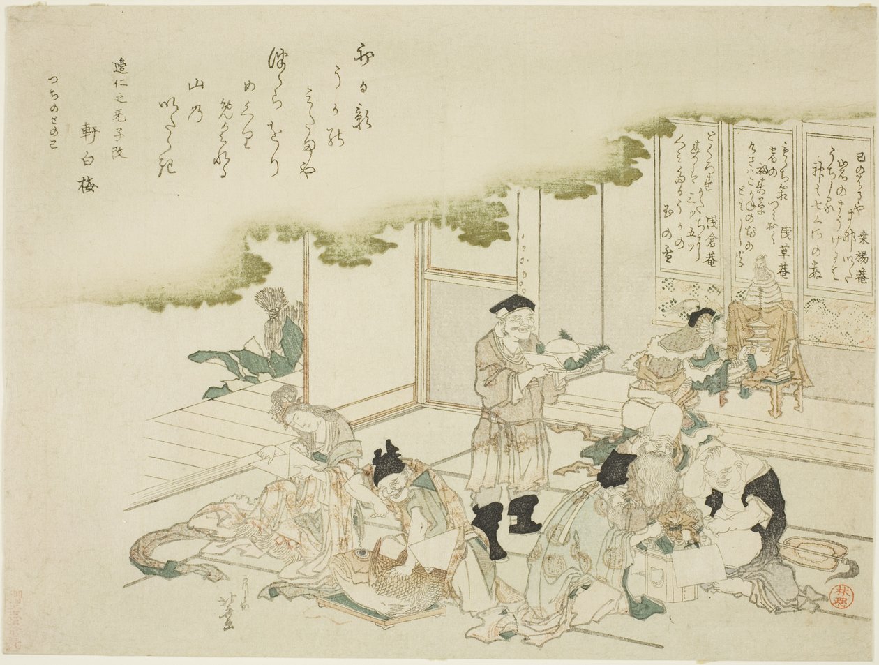 Siedmiu Bogów Szczęścia autorstwa Katsushika Hokusai