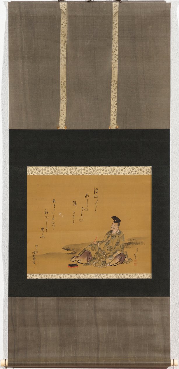 Boski poeta Kakinomoto no Hitomaro autorstwa Katsushika Hokusai