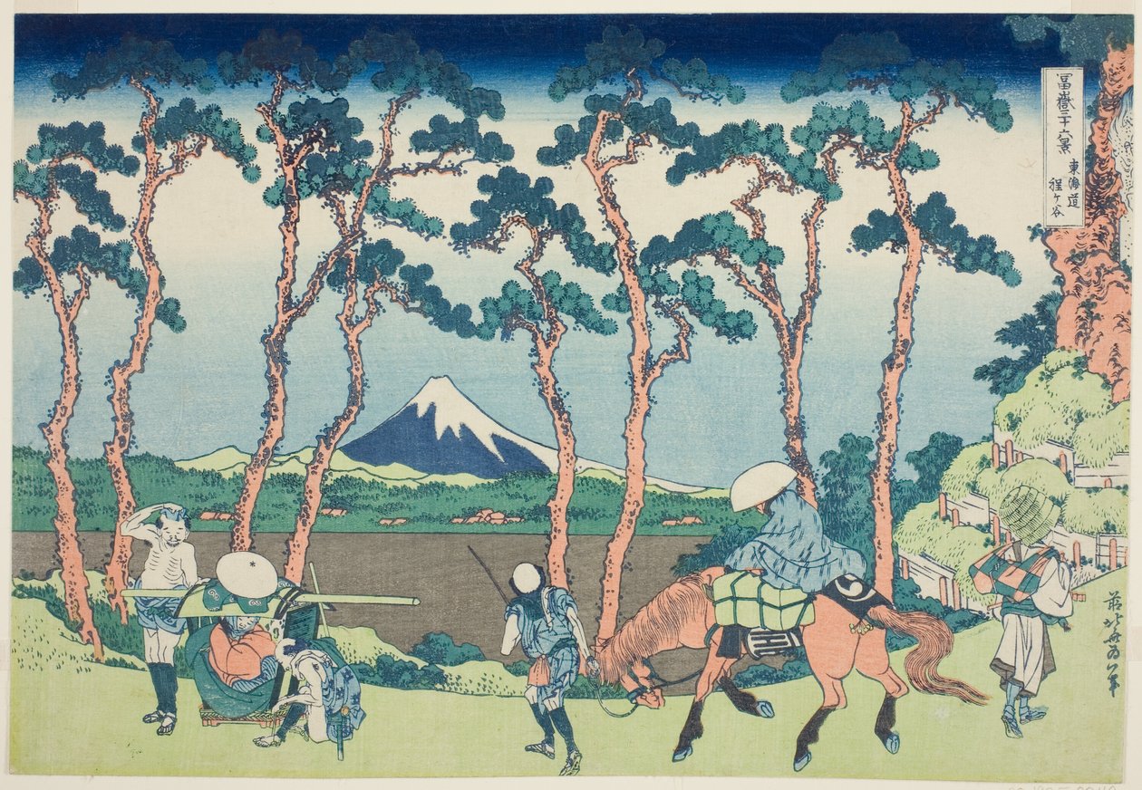 Tokaido Hodogaya, from the series "Thirty-six Views of Mount Fuji (Fugaku sanjurokkei)" autorstwa Katsushika Hokusai