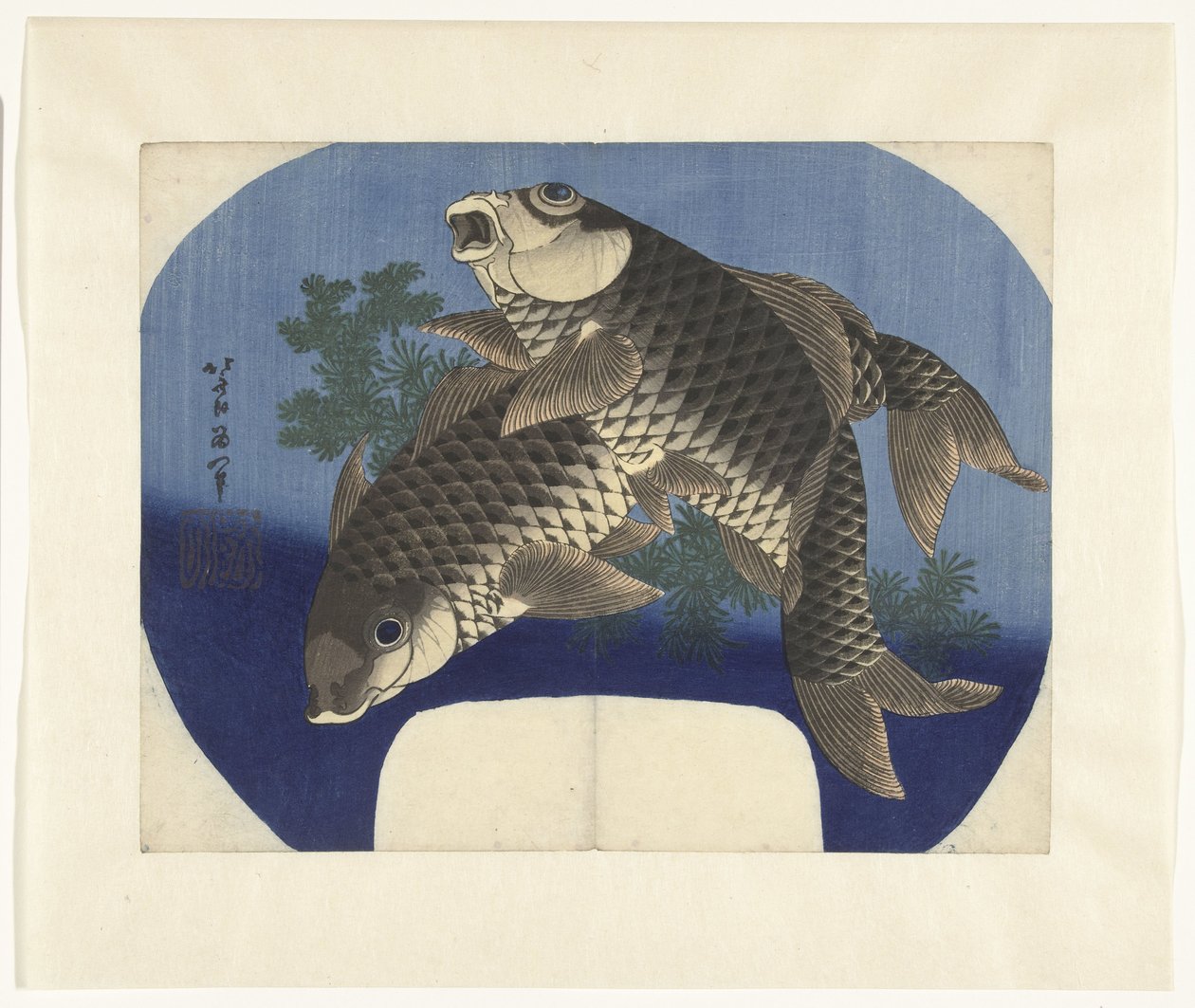 Dwa karpie autorstwa Katsushika Hokusai