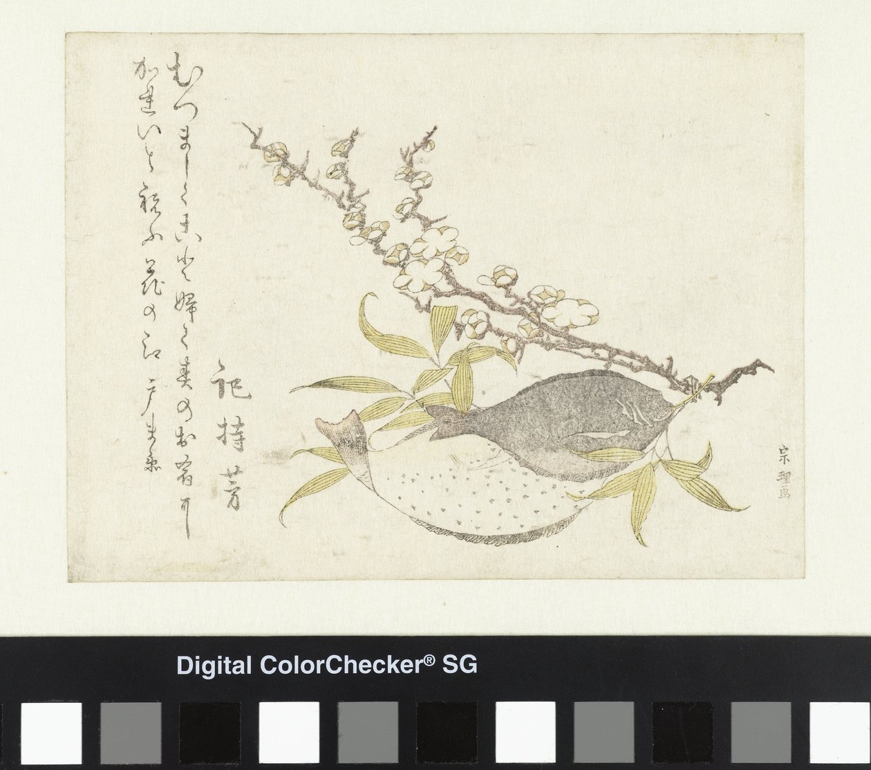 Dwie Płastugi i Śliwka autorstwa Katsushika Hokusai