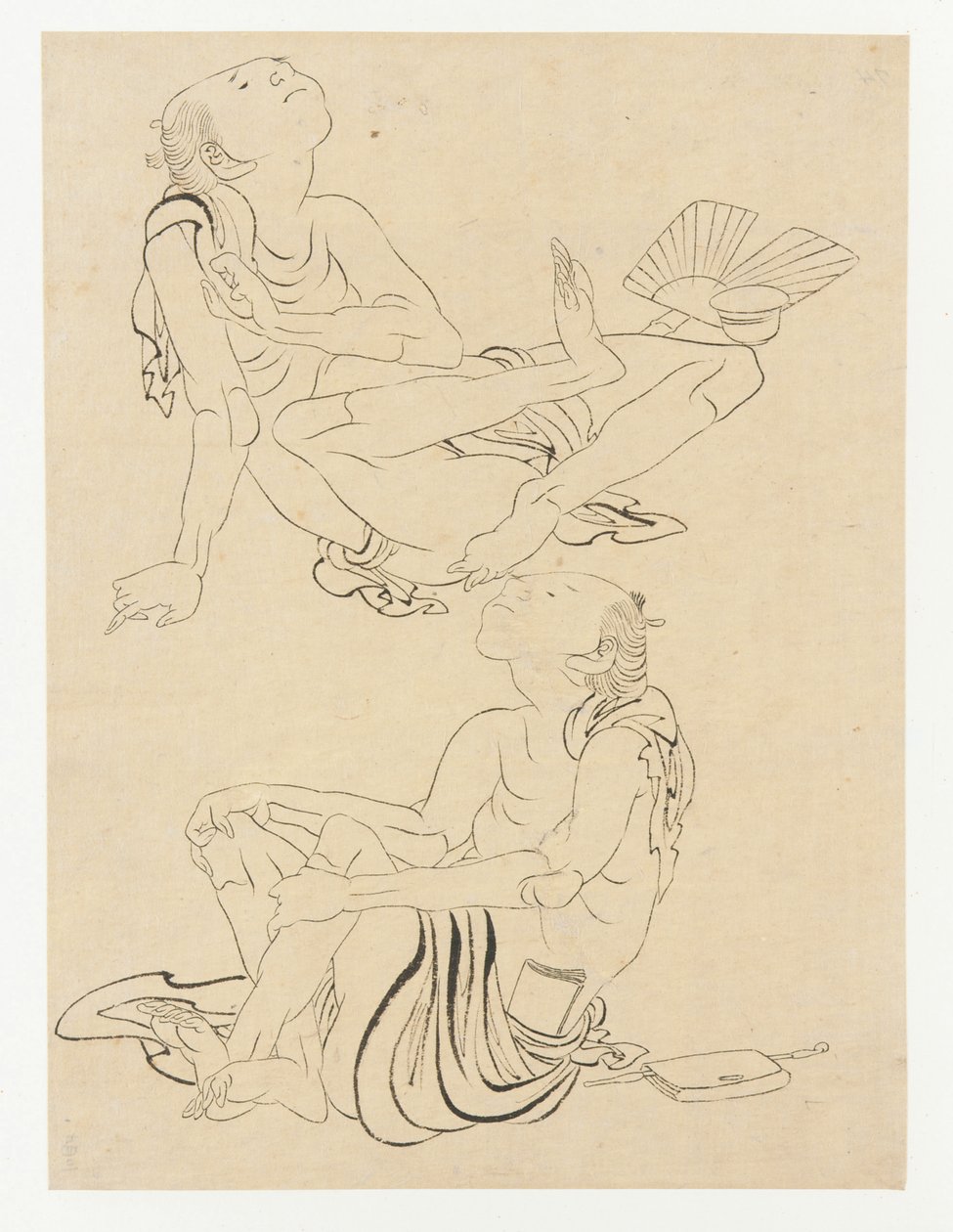 Dwóch mężczyzn odpoczywających latem, okres Edo, XIX wiek. autorstwa Katsushika Hokusai