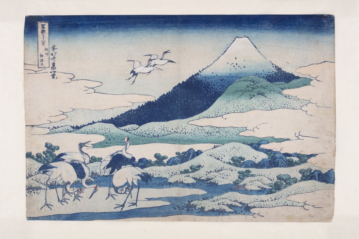 Umezawa Manor w prowincji Sagami (S?sh? umezawa hidari) (kolorowy drzeworyt) autorstwa Katsushika Hokusai