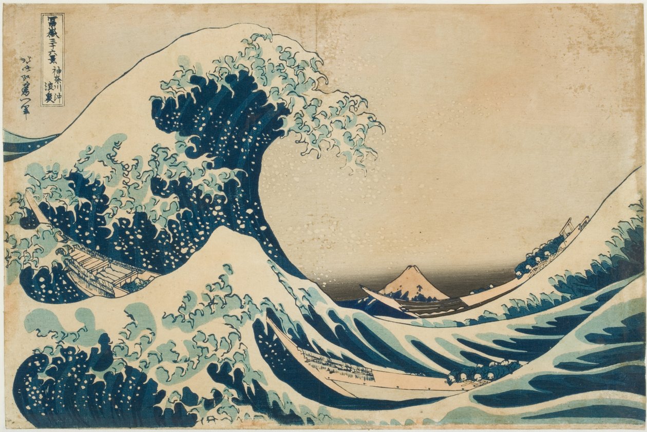 Pod falą u wybrzeży Kanagawy (drzeworyt) autorstwa Katsushika Hokusai