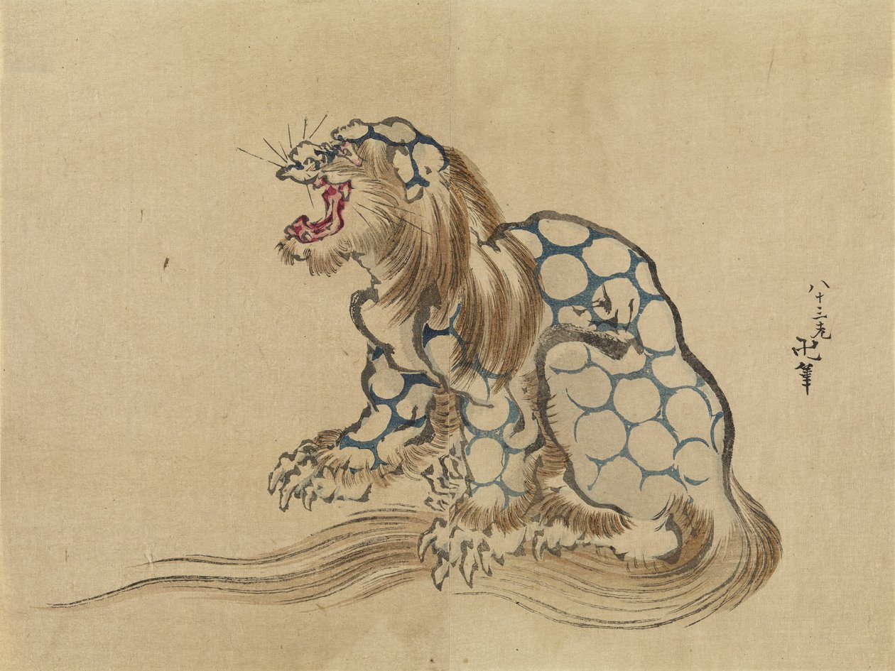 Bez tytułu, ok. 1890 (odbitka drzeworytnicza, tusz i kolor na papierze) autorstwa Katsushika Hokusai