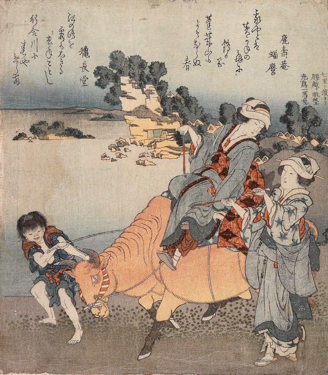 Widok na Koshigoe z Shichiri-ga-hama autorstwa Katsushika Hokusai