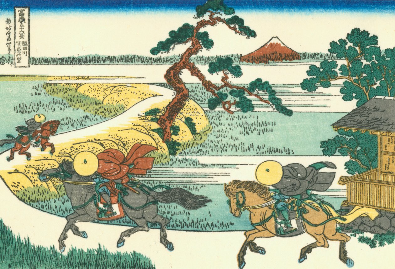 Wioska Sekiya nad rzeką Sumida, ok. 1830 (odbitka drzeworytnicza) autorstwa Katsushika Hokusai