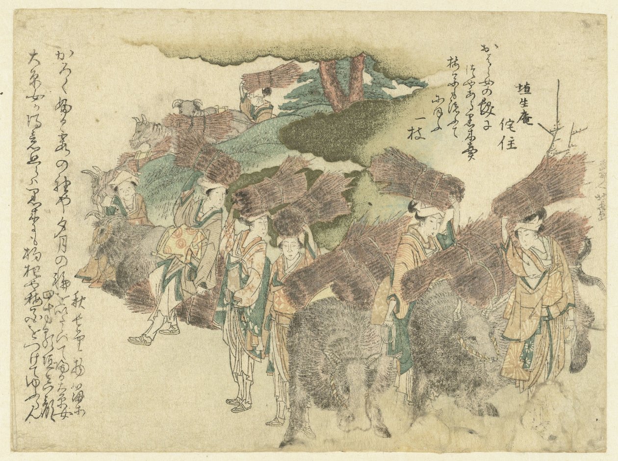 Kobiety z wioski Ôhara autorstwa Katsushika Hokusai